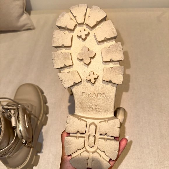 PRADA - Monolith leather and Re-Nylon boots with pouch - Picture 8 of 12